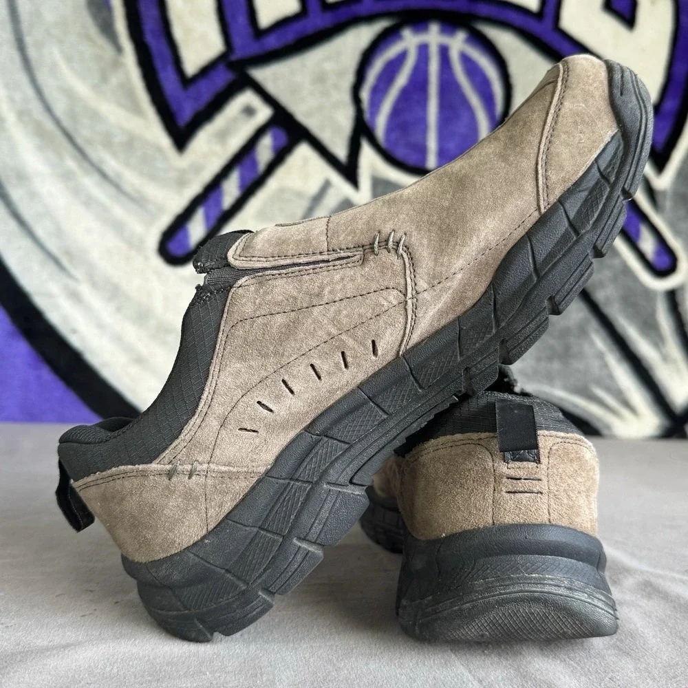 Size 11.5 - Skechers Slip On Shoes Men's Relaxed Fit Memory Foam Suede Grey